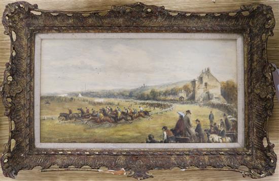 John Sanderson (18th/19th century), Race Meeting, 15cm x 29cm